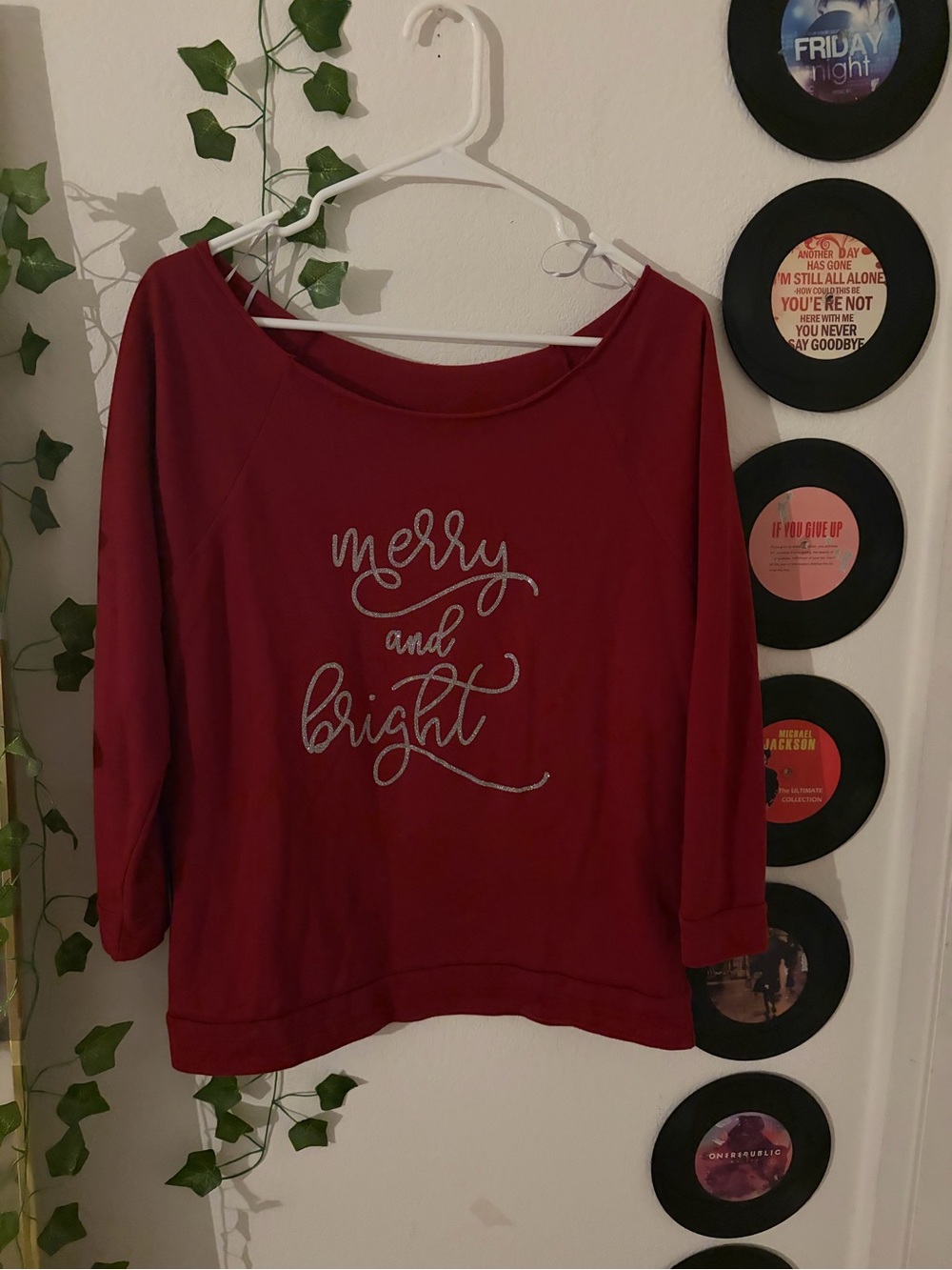 Merry and Bright Women's Red Holiday Top